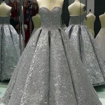 Sweetheart Prom Dresses,Gray Prom D..