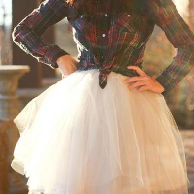 Fashion Skirt, Street Style Skirt,Tulle Skirt,Charming Women Skirt,Spring Autumn Skirt ,A-Line Skirt,PD1700588