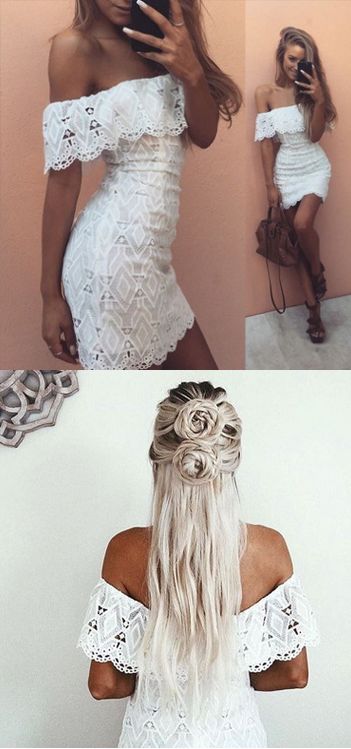 white strapless homecoming dress