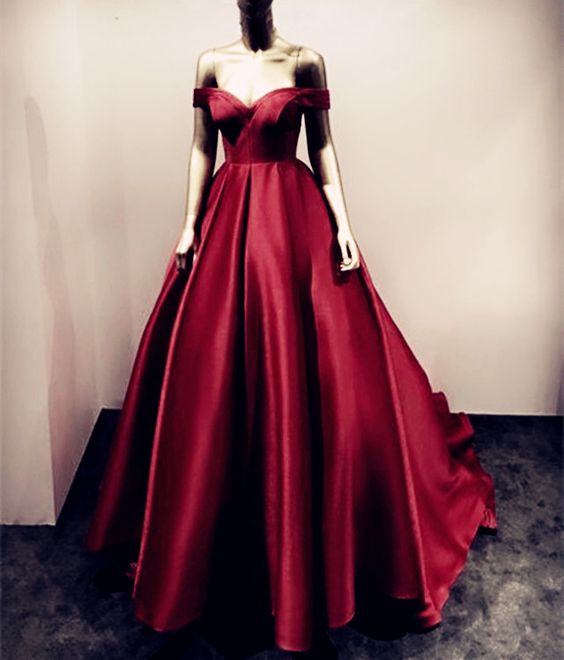 maroon evening dress