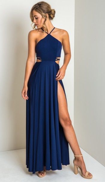 high slit prom dress
