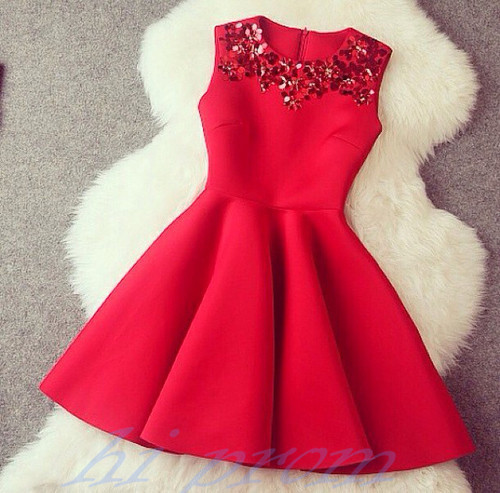 Red Homecoming Dress,Short Homecoming Dresses,Satin Homecoming Gowns,Sweet 16 Dress,Red Beading Homecoming Dresses,Casual Party Dress,PD0007