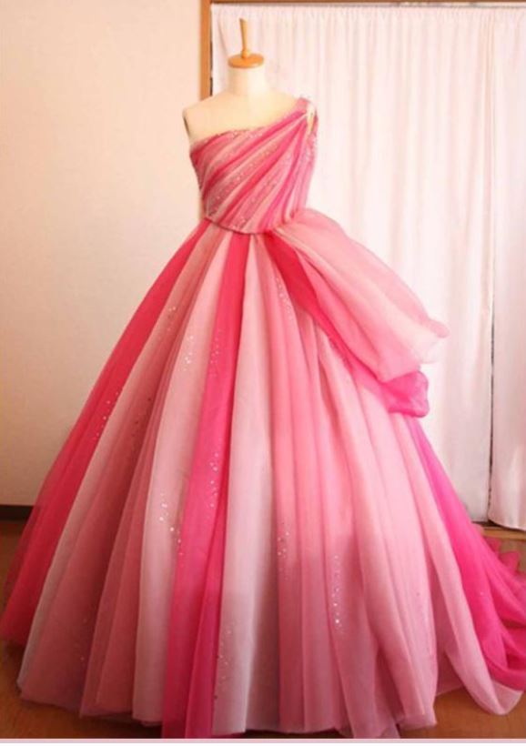 Pink Ombre Prom Dresses