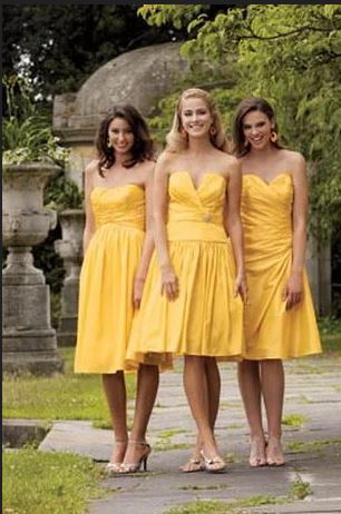 Short Yellow Bridesmaid Dresses