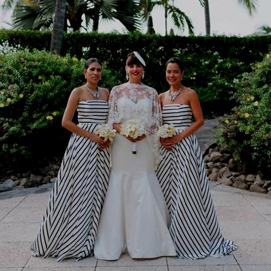 striped bridesmaid dresses