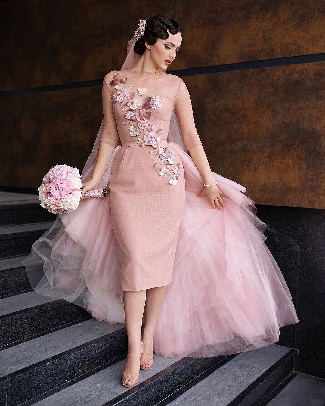 dusty pink evening dress