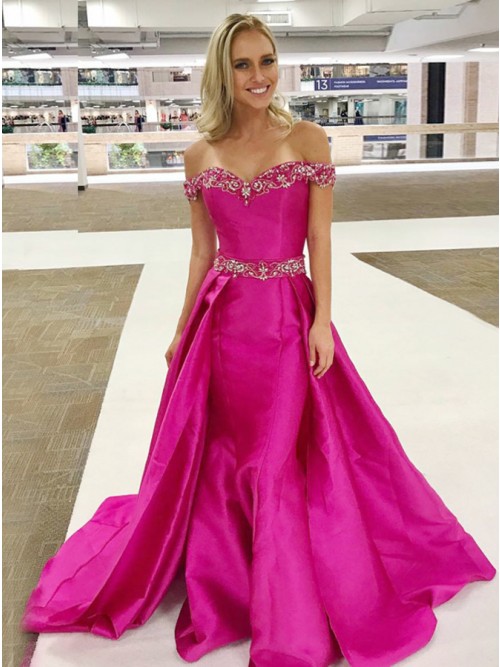fuchsia prom dress