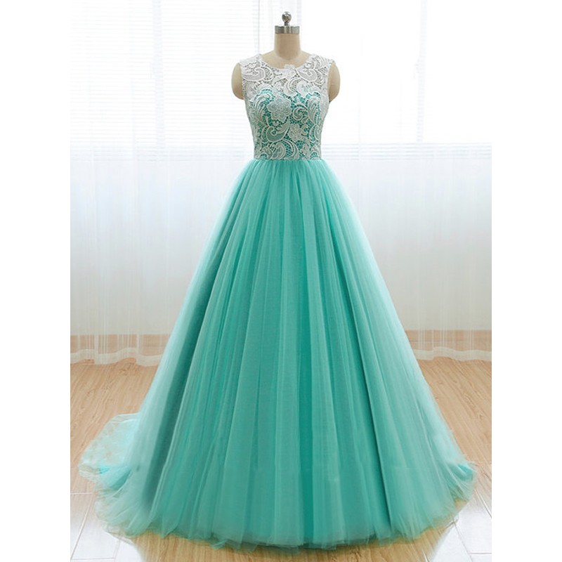 Charming Prom Dress,Tulle Prom Dress,O-Neck Prom Dress,Lace Prom Dress,A-Line Prom Dress,PD1700097