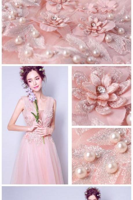 Stunning Prom Dress, pink Prom Evening Dress,ball gown Prom Dress, Long Prom Evening Dress