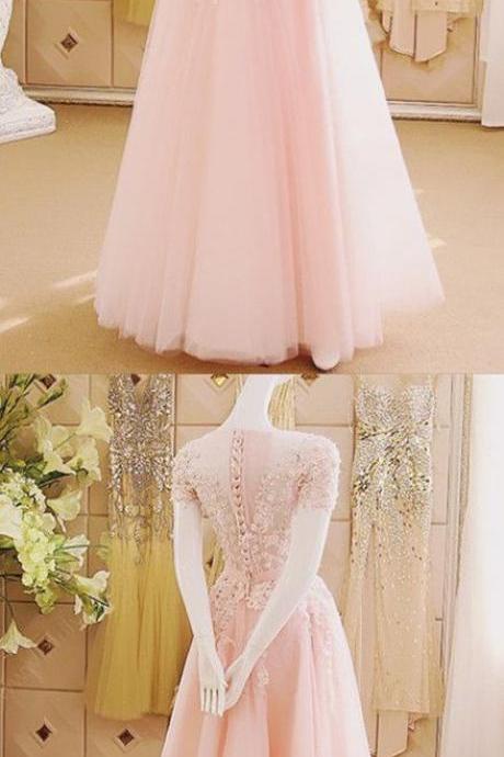 Sexy Evening Gowns,Pink Prom Dress, Pageant Prom Gown, Evening Gowns
