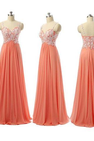 Lace Appliqués Sweetheart Shoulder Straps Floor Length A-Line Bridesmaid Dress