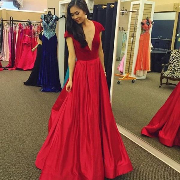 red backless evening gown