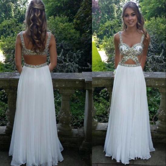 High Quality Prom Dressa Line Prom Dresschiffon Prom Dressbeading Prom Dress Backless Prom 