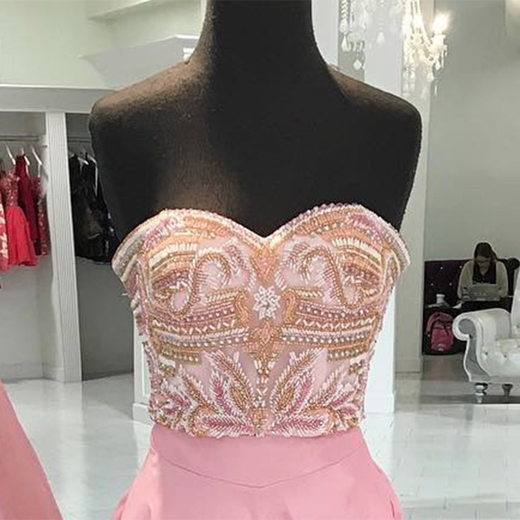 Sweet Light Pink Halter Neck Bow A-line Satin 16th Birthday Homecoming Dress cc4303 main image 1