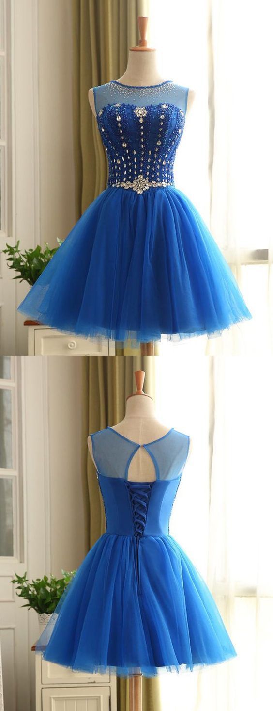 Custom Made Blue Homecoming Dress,Short Prom Dress,Graduation Party ...